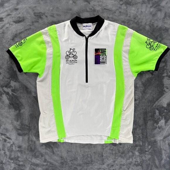 Vintage InSport Cycling Jersey Mens L Dave Scott McCully Hawaii Neon Race Shirt - Picture 2 of 10